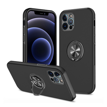 iPhone 13 Pro Compatible Case Cover With Shockproof Magnetic Ring Holder -Black